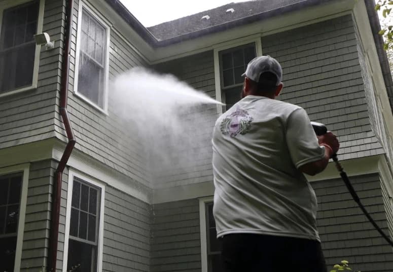 Commercial pressure washing service by Painesville Power Washing at Painesville business